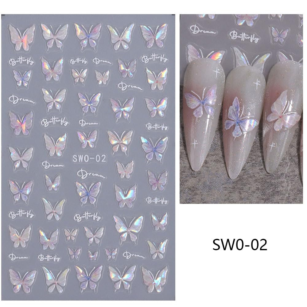 ネイルパーツ 蝶 ネイル シールステッカー ホログラム 極薄 装飾 楽天市場】【全品半額coupon事前配布中】ネイルシール 蝶々