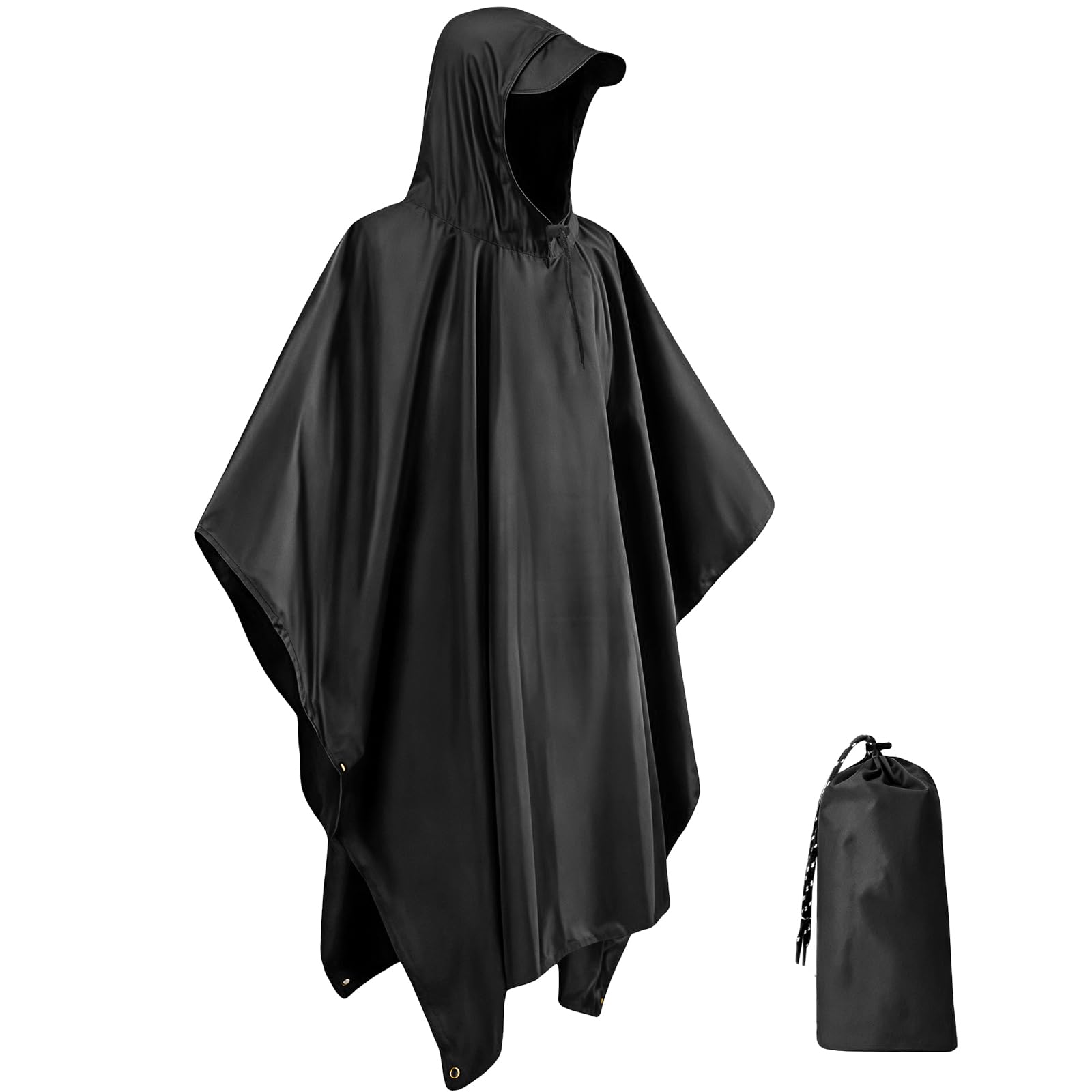 IBOPUXIU Regenponcho Unisex Grün, 3 in 1 Multifunktional | Wasserdicht, Atmungsaktiver Stoff, Regenjacke Herren, Regenjacke Damen, für Camping, Fahrrad, Angeln, Wiederverwendbar