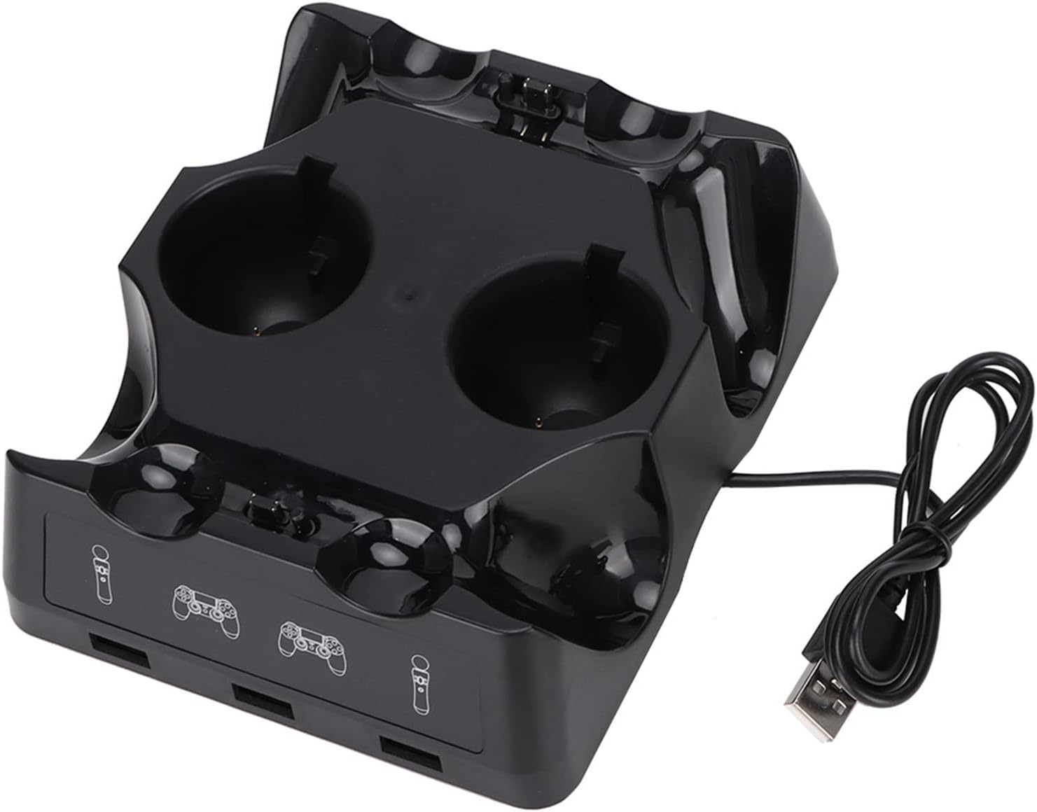 Wisoqu PS4 Controller Charger Dock, Multifunctional Four Charging Dock with Nonslip Pad, PSVR Controller Charging Station with LED Indicator