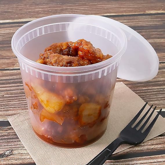 24 Oz Translucent Round Deli Container With Pe Lid 240/Case