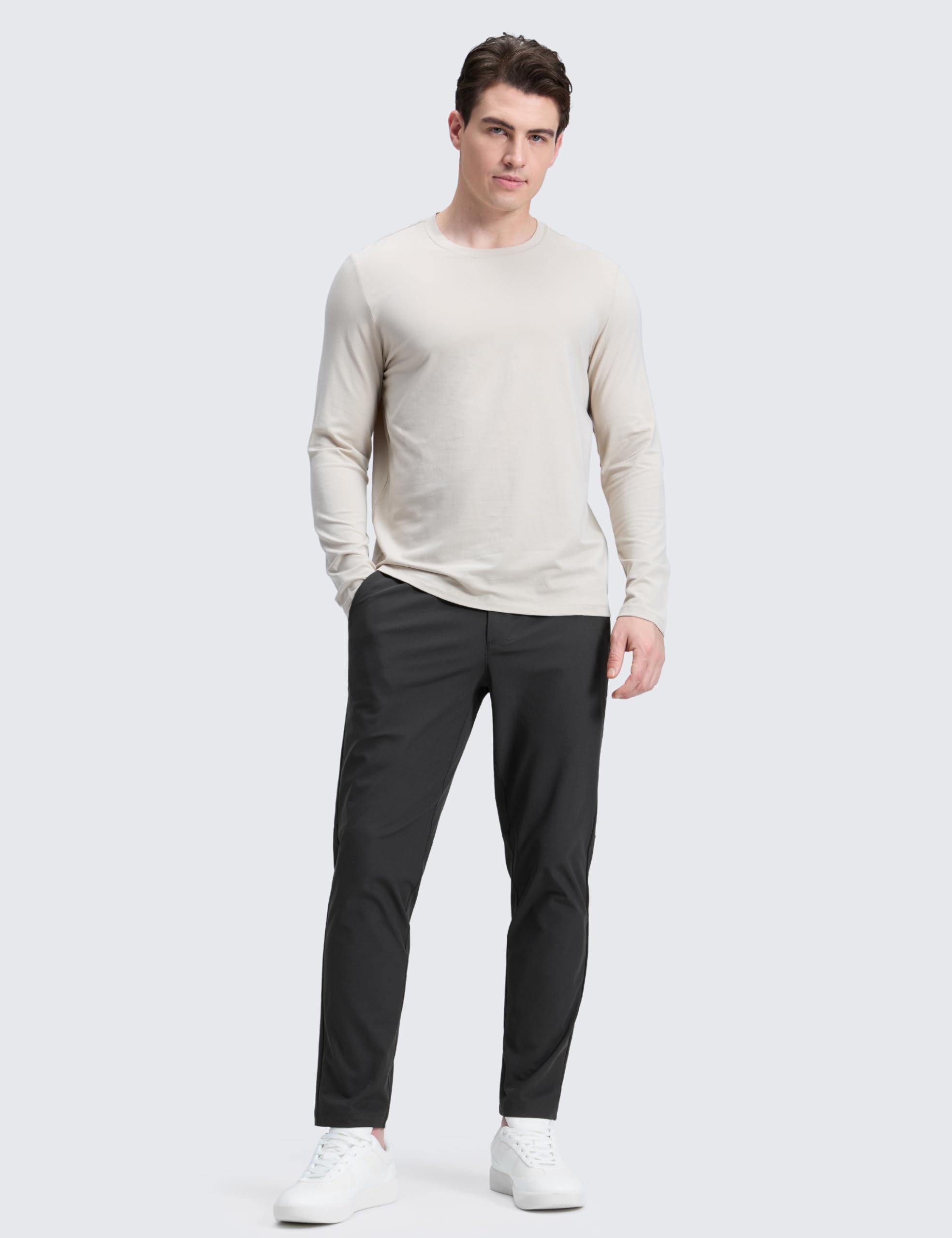 CRZ YOGA Pantaloni da Golf Comodi 86 cm Inchiostro Grigio 52 | Elasticità Adeguata, Antipiega, Casual, Gamba Leggermente Affusolata, Fronte Piatto, Tasche, Pantaloni Dritti per Uomo