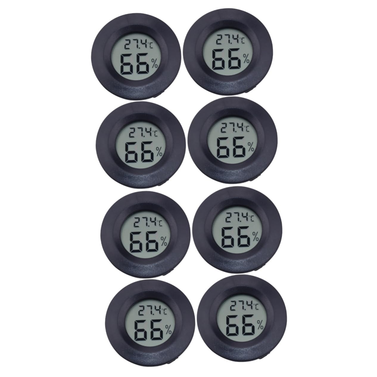 HANABASS 2sets Digital Temperature Humidity for Reptile Pets Acrylic Hygrometer Thermometer Compact and Lightweight for Home and Pet Store Use Black 4pc*2