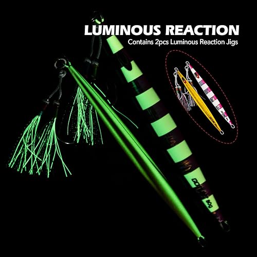 Miniatura 5 de Goture Plantillas verticales de pesca de 5 piezas, agua salada, luminosa y lenta jigging con plantillas verticales de plomo láser de importación de