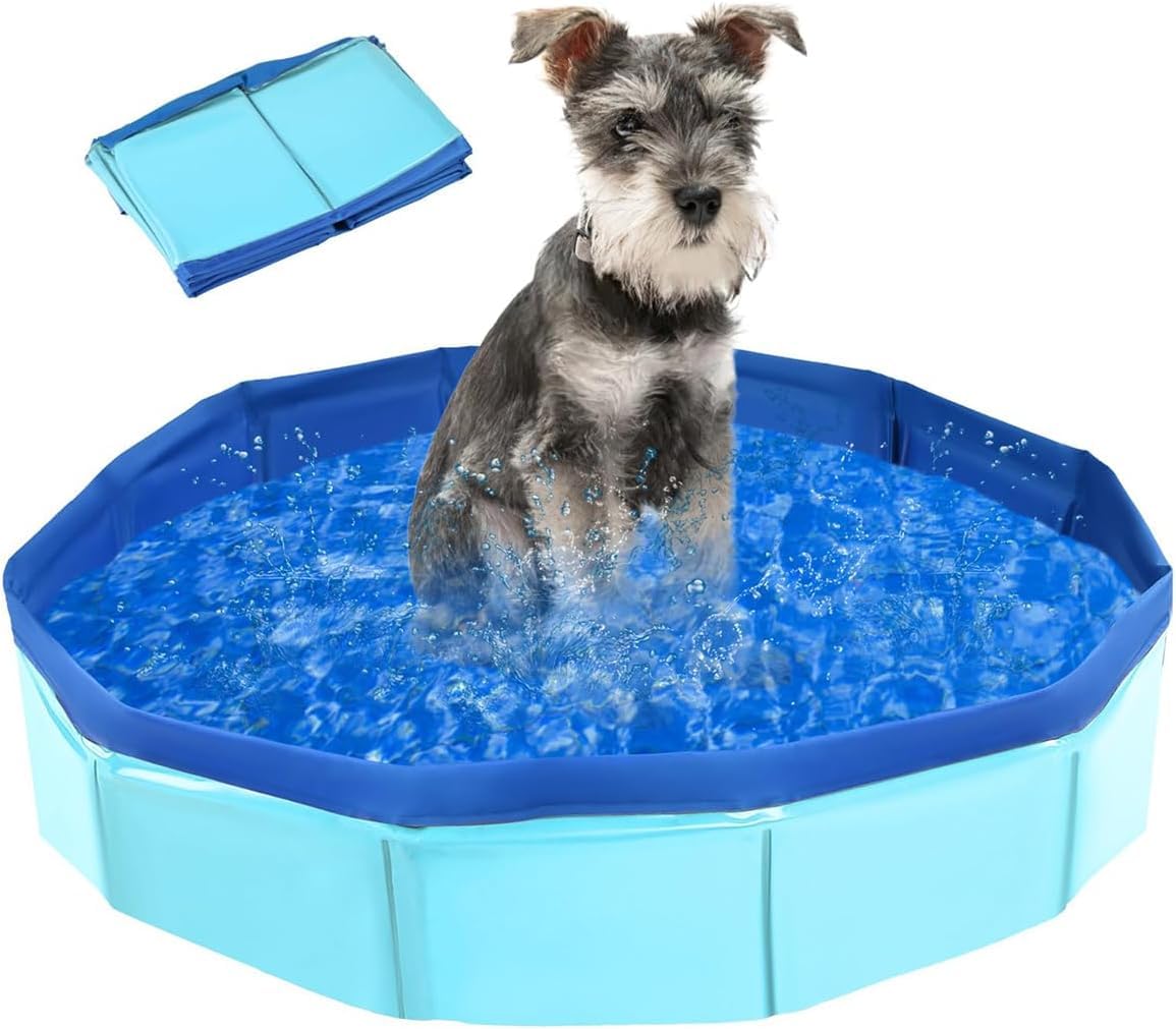 Piscina Per Cani Grandi PVC 2-in-1 | Solida e sicura. Come piscina cani resistente graffi, batte altre piscine per cani nelle giornate in giardino.
