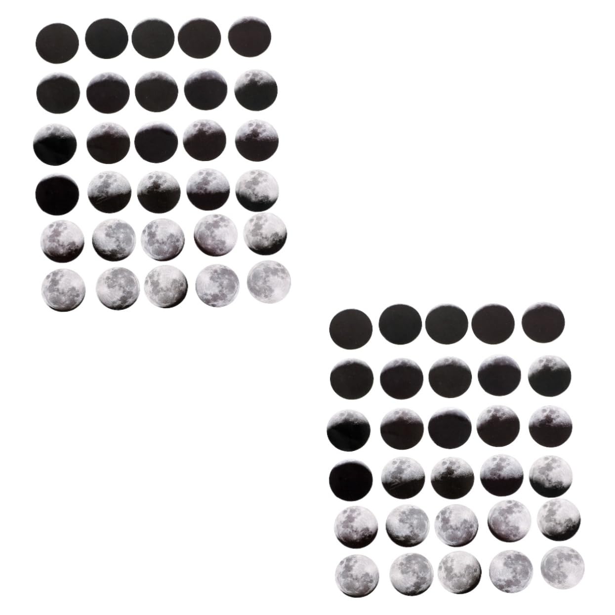 Pegatinas de fases lunares autoadhesivas listas para decorar tus manualidades