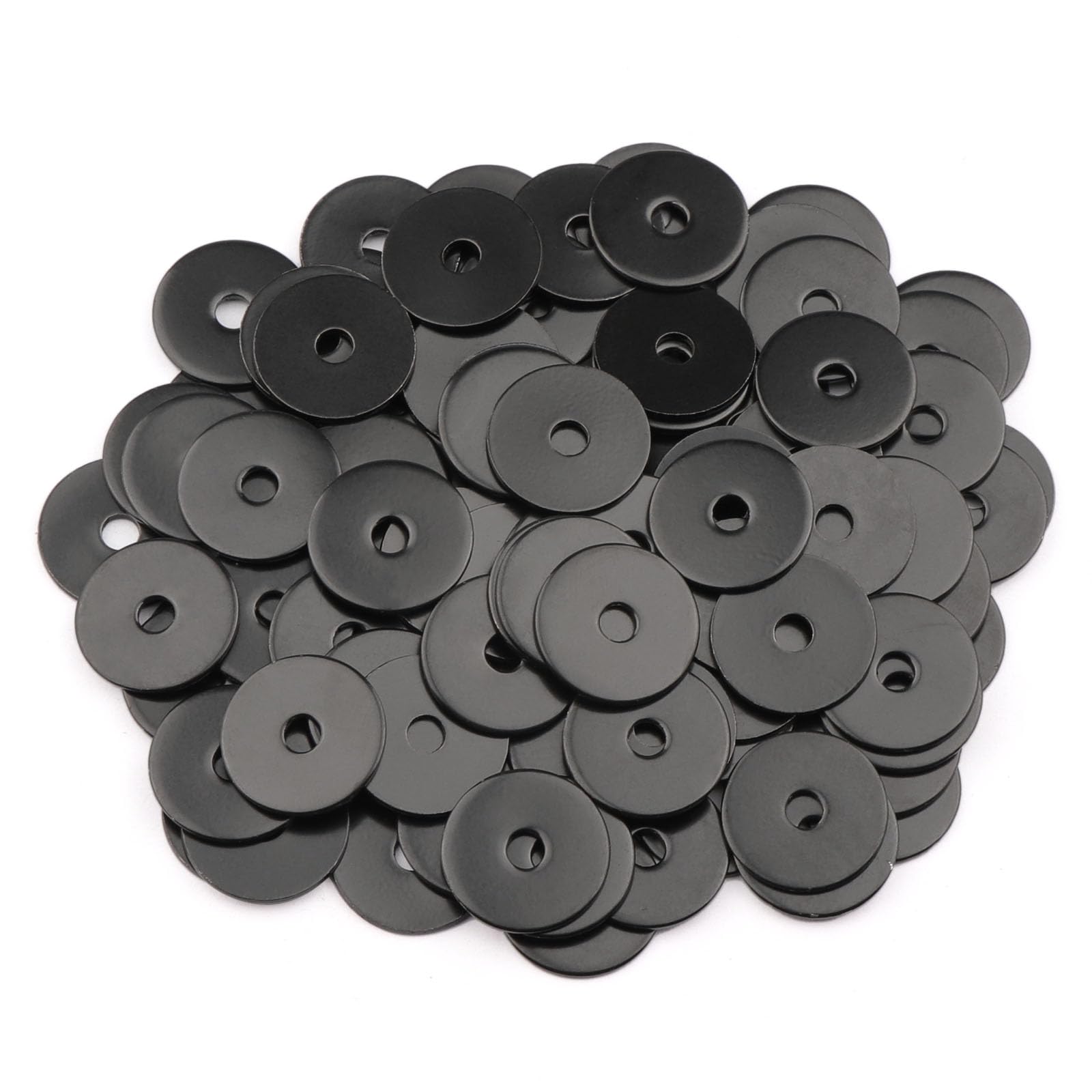 Photo 1 of 100PCS #8 x 3/4" Black Fender Washers, 18-8(304) Stainless Steel Flat Fender Washer for M4 Bolts, 3/16'' ID x 3/4" OD, 0.045'' Thick