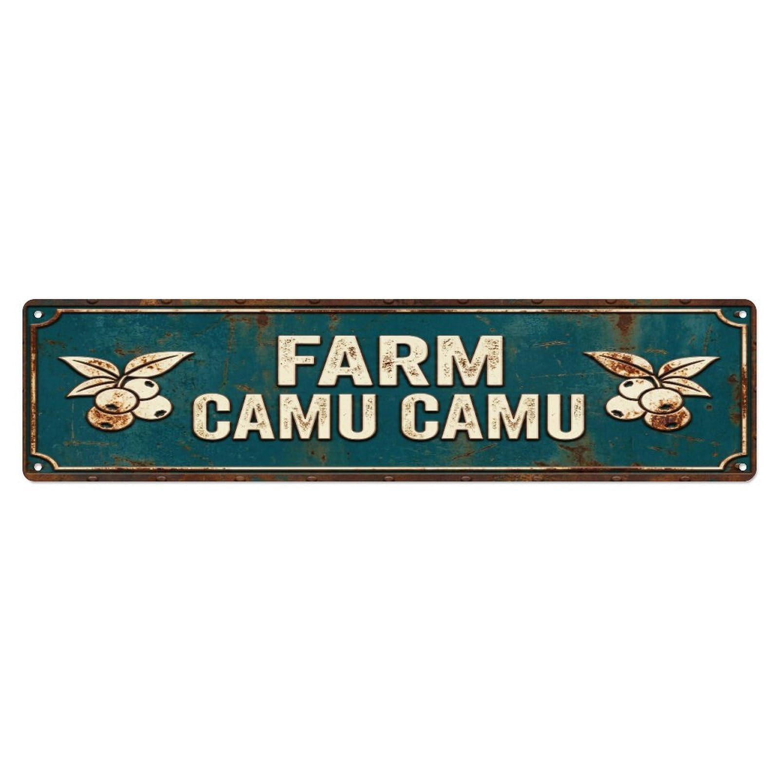 Metal Tin Sign FARM CAMU CAMU Vintage Berry Rustic Farmhouse
