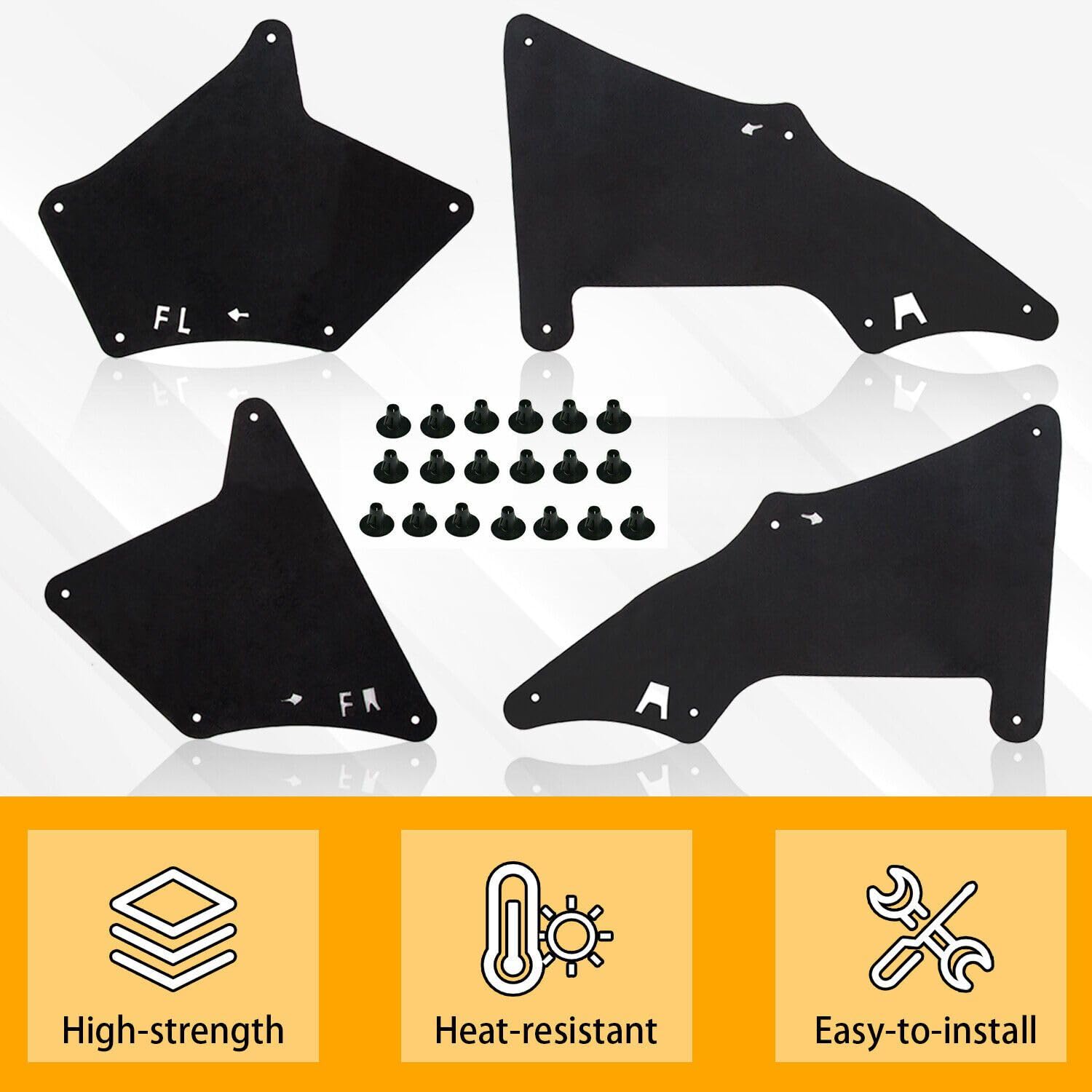 BURANIFUSION 4pcs Fender Liner Guard Left Driver Right Passenger Front Rear Side Black 5373535150 MJ1567882 SGFLSFLGGT4F,Simple Installation,Fast delivery,Free Return and Exchange