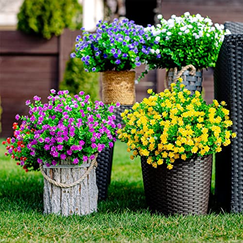 Tergy 36 Bundles Artificial Fake Flowers Uv Resistant Plastic Flowers For Decoration Faux Outdoor Artificial Plants For Home Kitchen Bedroom Wedding Party Decor #TOP4