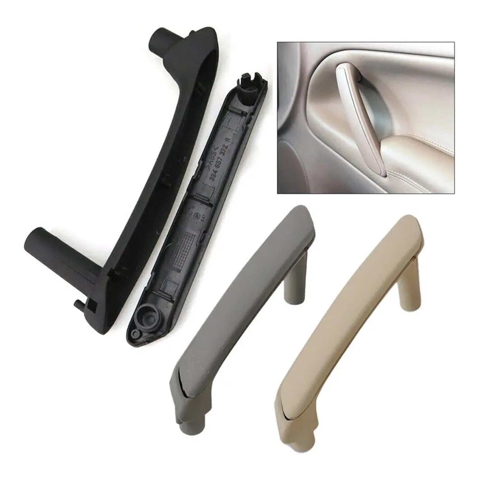DGGH Manilla Interior para VW para Passat B5 1998-2005 3 Piezas Delantera Derecha Trasera Izquierda Trasera Derecha Manija Puerta Interior Cubierta Decorativa(Gris)