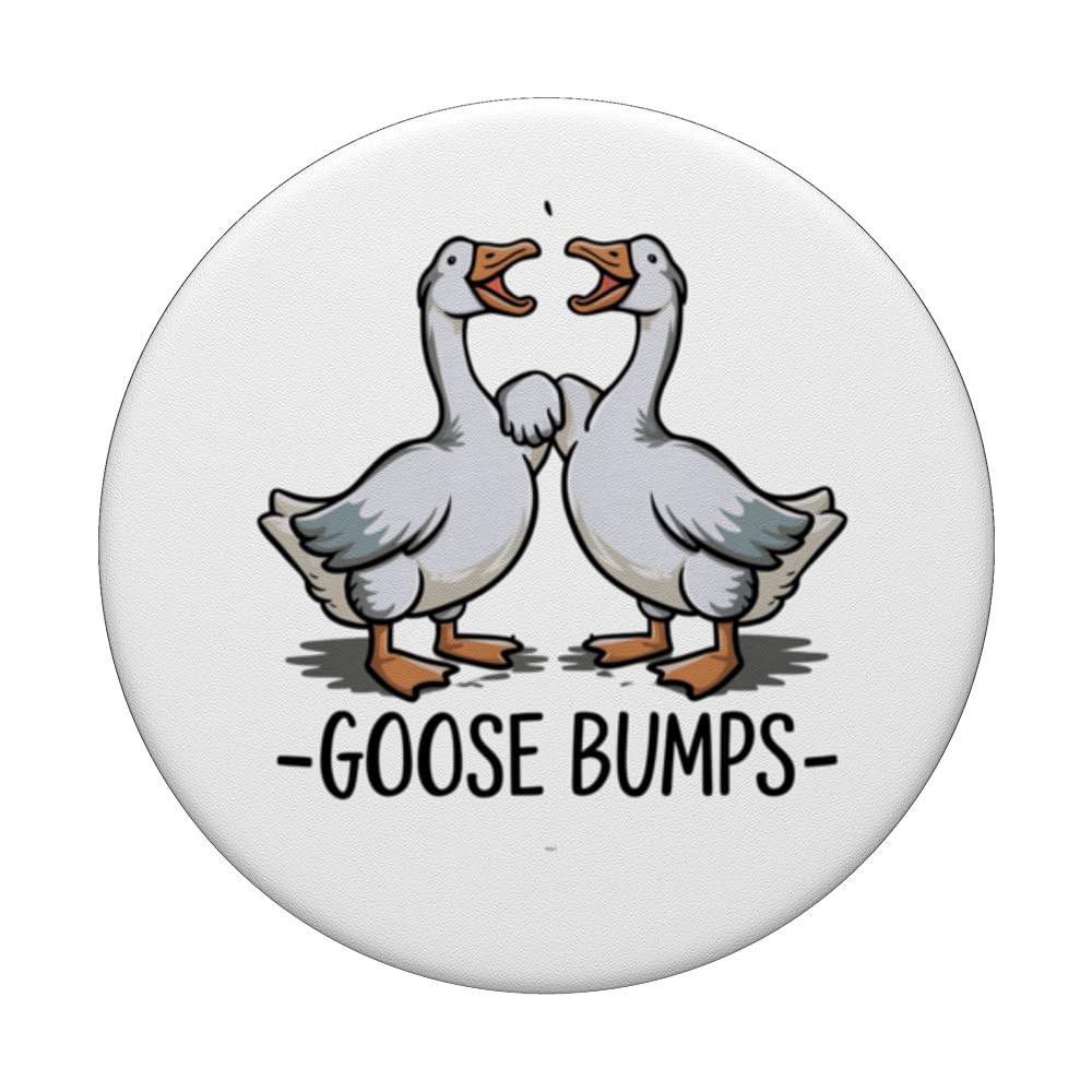 Funny Goose Bumps Fist Bumps PopSockets Swappable PopGrip, Black - Image 3