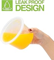 Vista 9 de Glotoch - Juego de 48 recipientes de plástico de almacenamiento de alimentos y bebidas de 16 onzas (2 tazas) con tapas, aptos para microondas