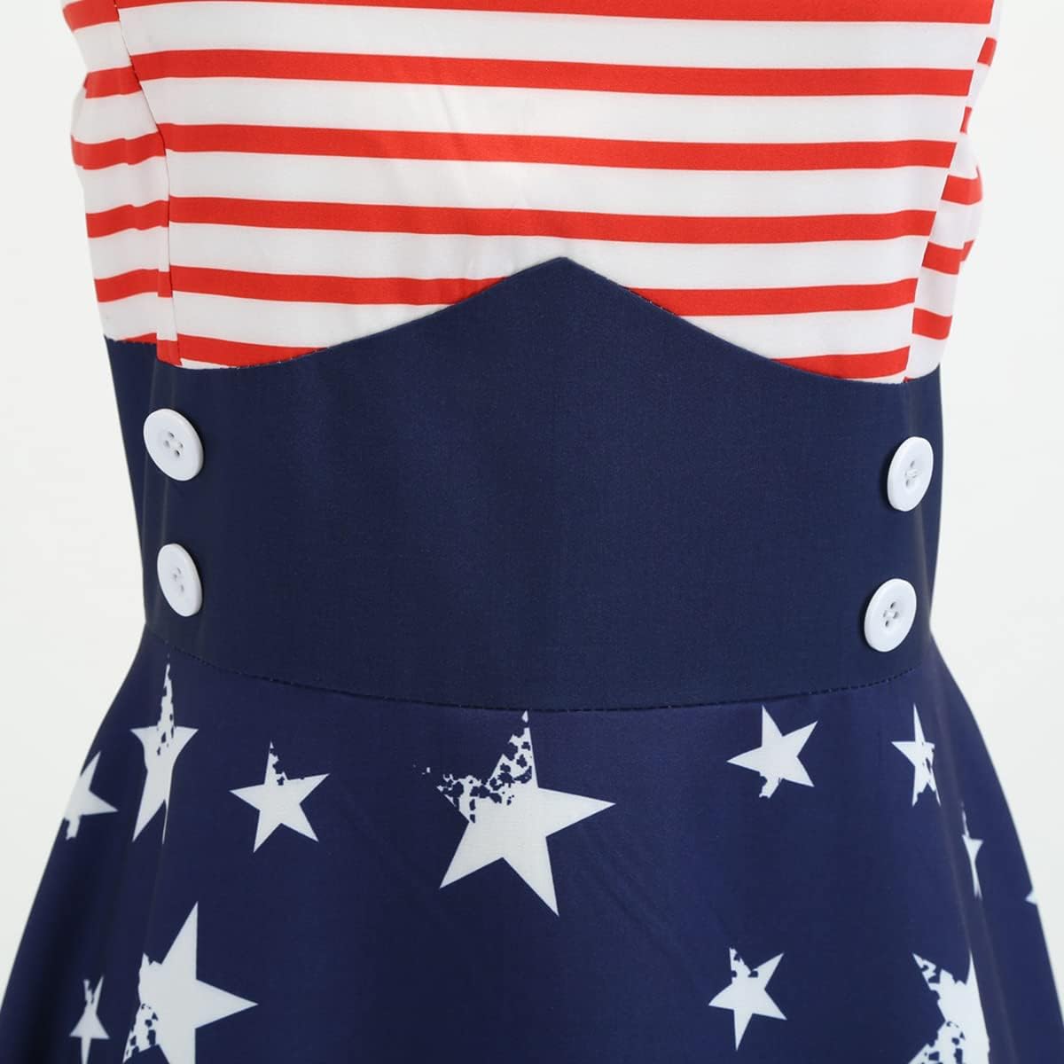 Women 50s 60s Vintage Sleeveless Polka Dot Cocktail Swing Dress Retro Audrey Hepburn Patchwork Midi Evening Rockabilly Dress - Image 5