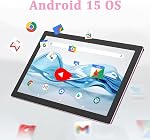 Android 14 Comprimé, 10 1 cm 8GB RAM+64GB ROM+1TB Expand, Processeur Quad-core 1.8Ghz, 2 en 1 Comprimés avec étui à souris à clavier Stylus 8MP Caméra, 6000mAh Batterie, 1280*800 HD Écran, 5G WiFi 6 tablette PC