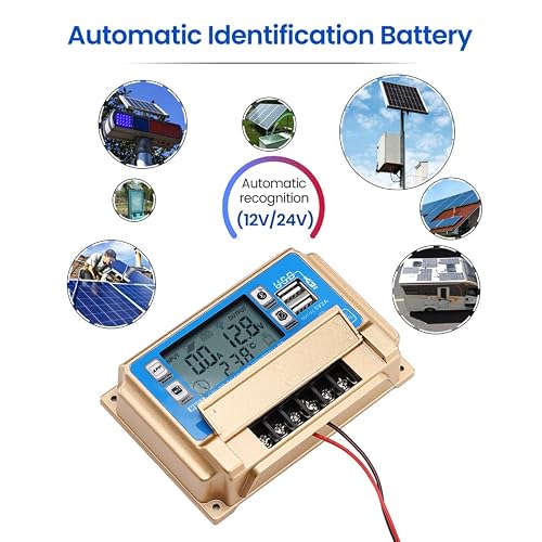 SUNYIMA 60A MPPT Solar Charge Controller 12v/24v Current Auto Focus MPPT Tracking Charge with Bluetooth LCD Display Dual USB Solar Regulator Charge Controller Multiple Load Control Modes (60A MPPT) - Thumbnail 7