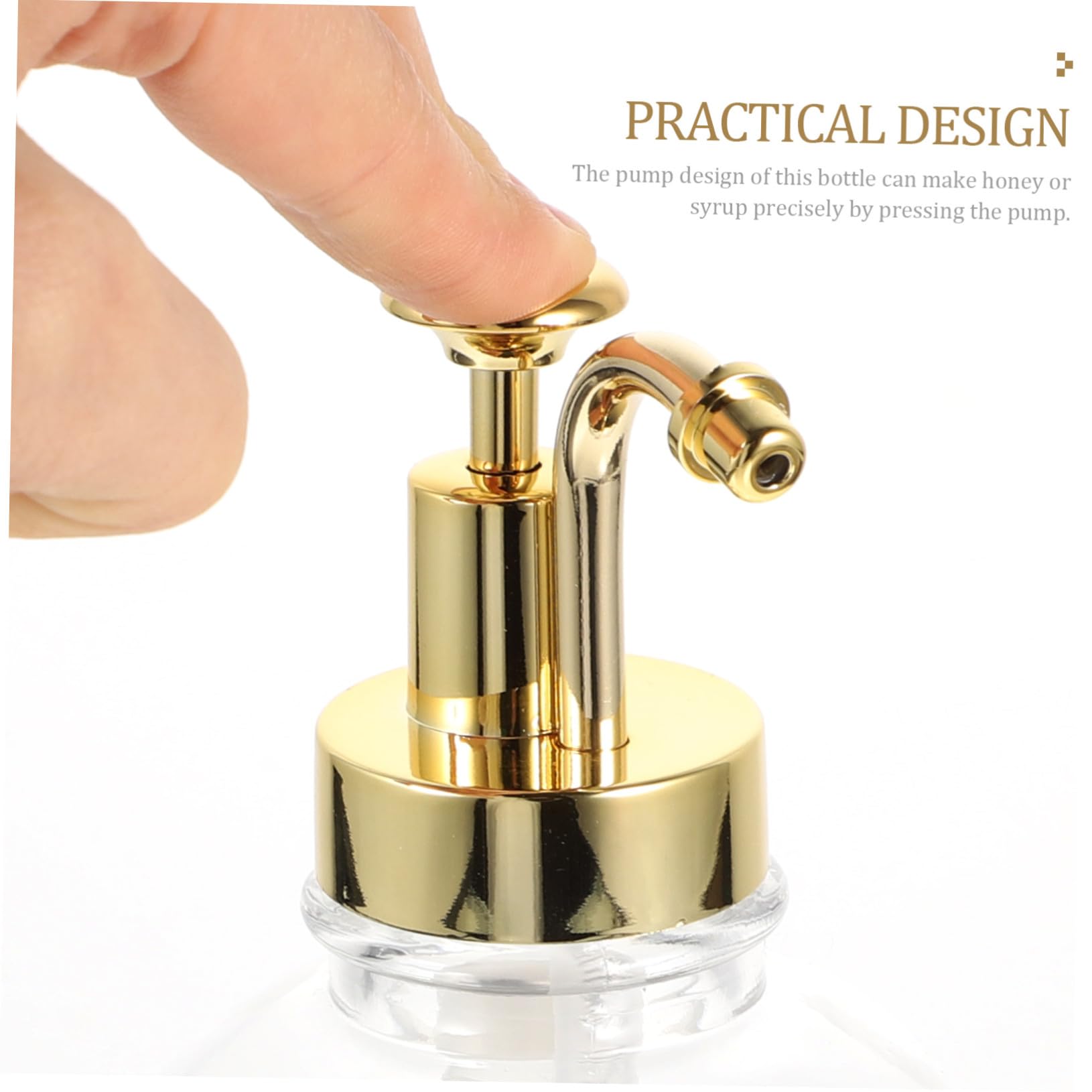 Dispensador Preciso de Multiuso de Vidrio Diseño Jarabe Dorado Dosificador y para Cocina y Café Casero