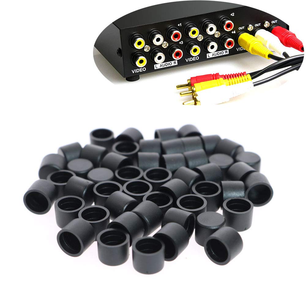 50 Coperture Antipolvere In Silicone Per Connettori RCA Femmina - Trasparenti, 11x8mm