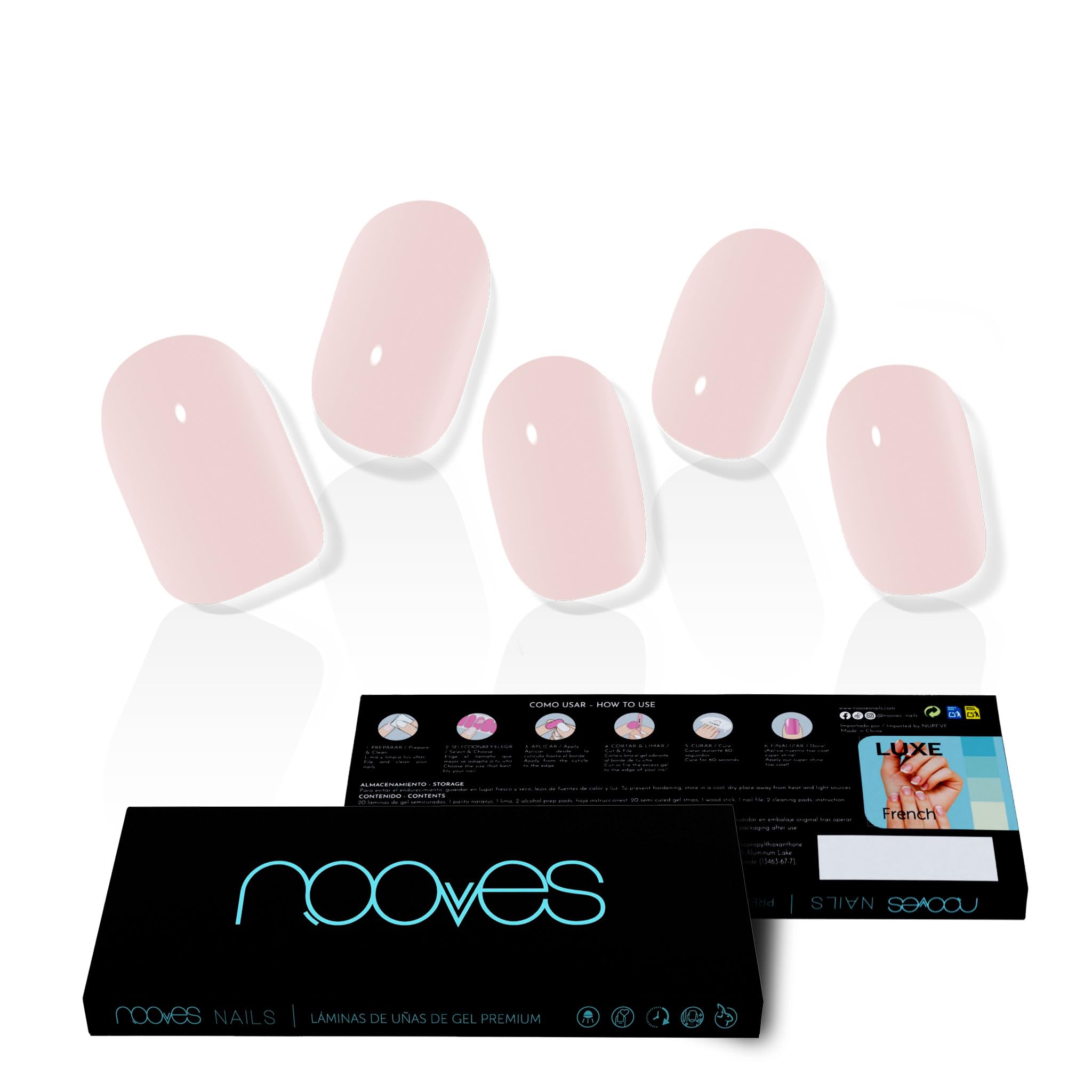 Starter Kit Beauty Nude|2 Precyzowane żelowe folie do paznokci Premium|Lampa do paznokci UV/LED|Żel Top Coat Glossy|Półtrwałe żelowe paski do paznokci|Naklejki Paznokci Półtrwały w żelu|Naklejki