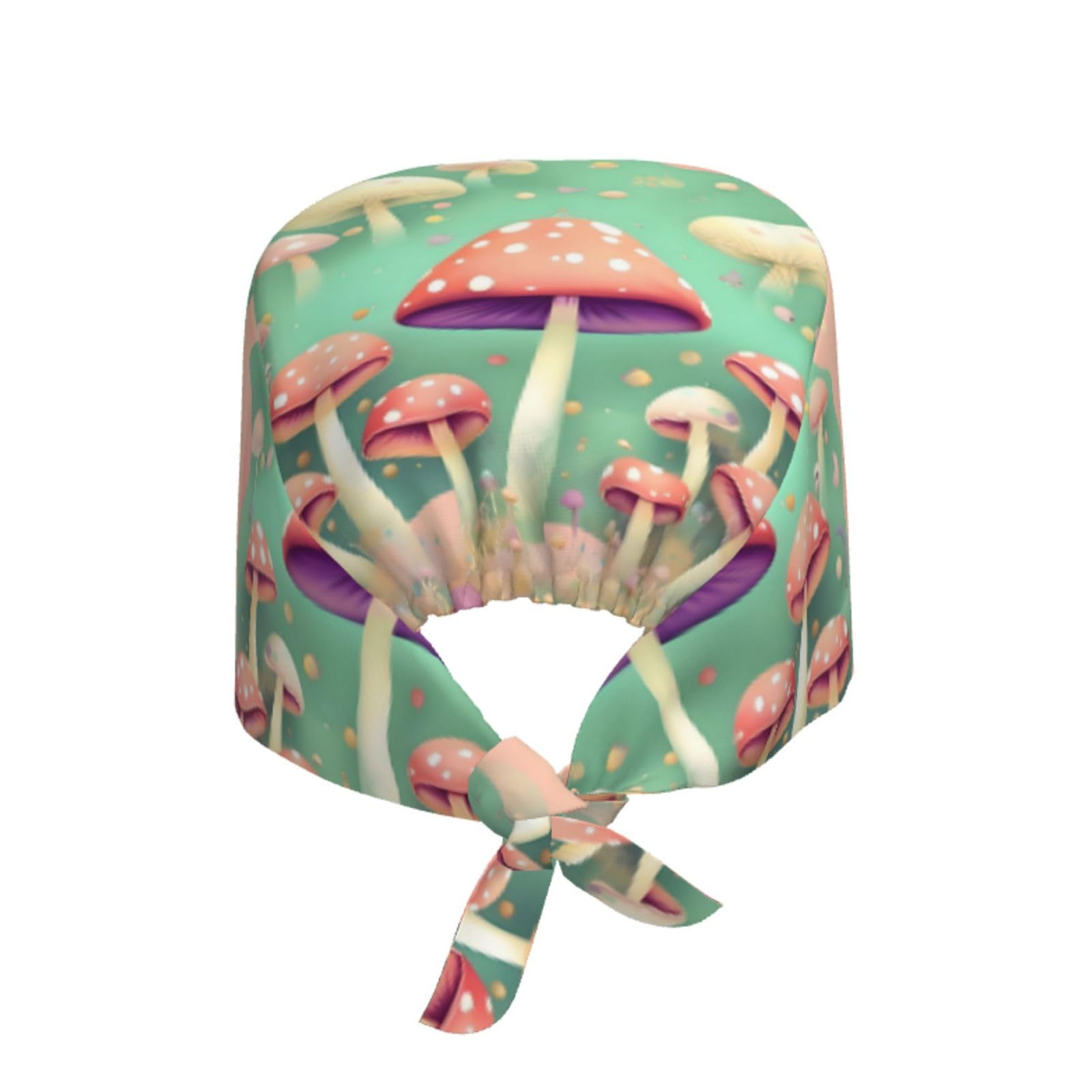 DDCXZPP Breathable Work Hat Dream Mushroom Pattern Adjustable Comfortable Chef Hat for Women & Men Black