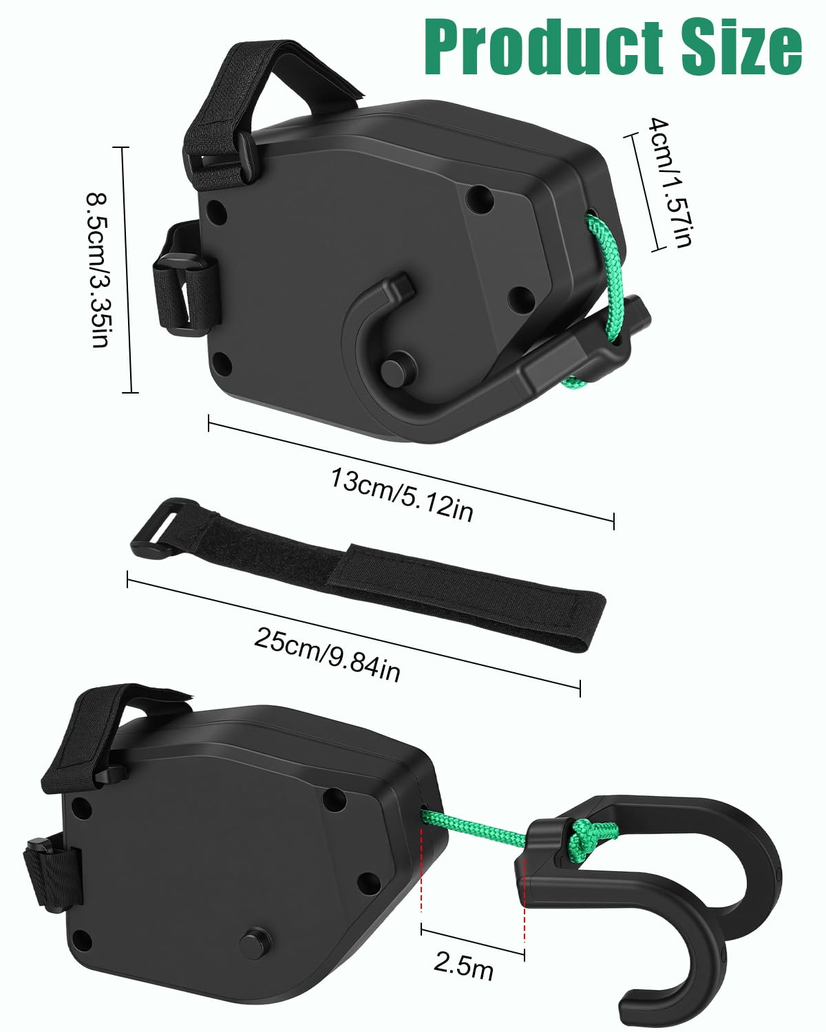 Corda di Traino per Bicicletta Bambin 2.5m, Corda di Trazione Retrattile Portatile, Traino Bici Bambino Fune, Fune da Trazione, Portata 200 lbs, per MTB, E-Bike