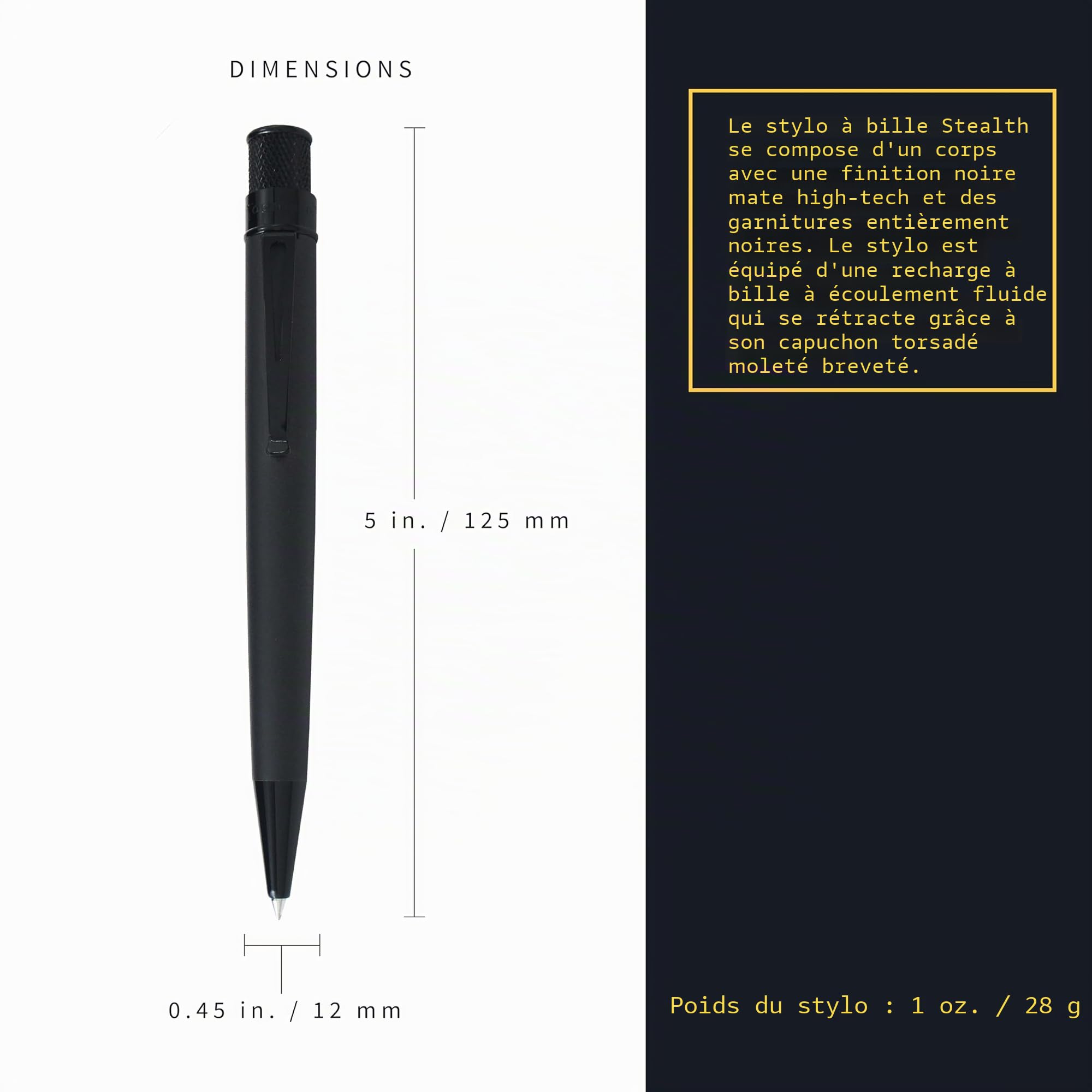 Retro 51 Tornado VRR-1701 Stylo roller Noir