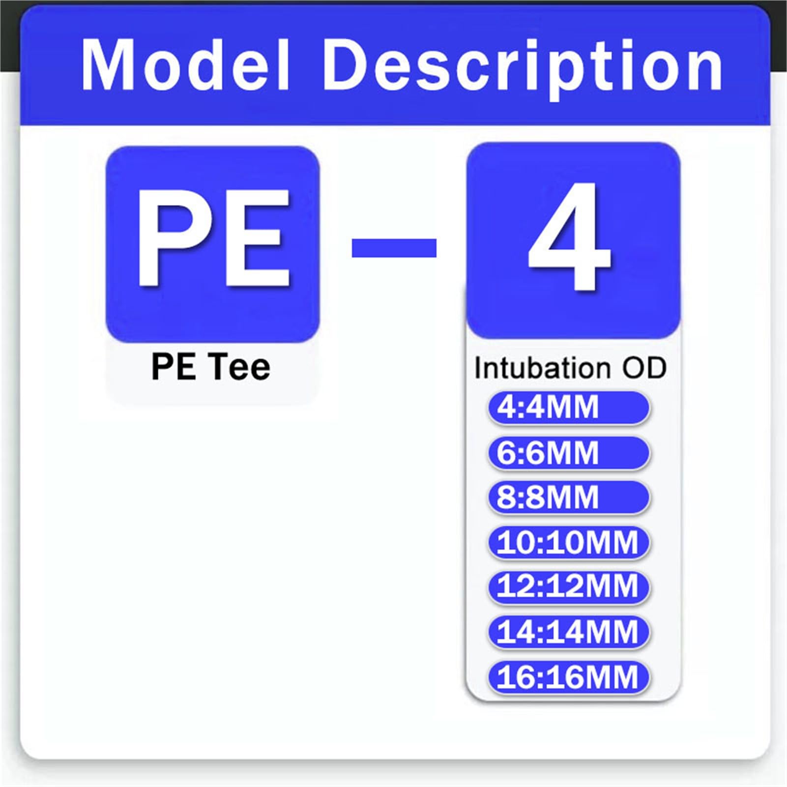 Conectores de aire PE, conector neumático conexión rápida, tubo plástico 3 vías, manguera agua(PEG 10-6,100 PCS)