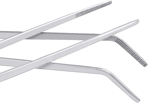3PCS 10.6 Stainless Steel Aquarium & Reptile Feeding Tweezers | Straight & Curved Tips, Extra Long, For Lizards Snakes Bearded Dragon, Plant, Aquascape Terrarium Tank Tools,Accessories