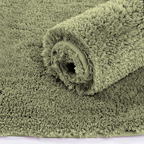 Image of LUXE HOME INTERNATIONAL Microfiber Rectangular Home Bath Mat Super Soft Non Slip Vegas Mats for Bathroom, Kitchen, Bedroom, and Door (40X60 Cm, Green) Pack of 1
