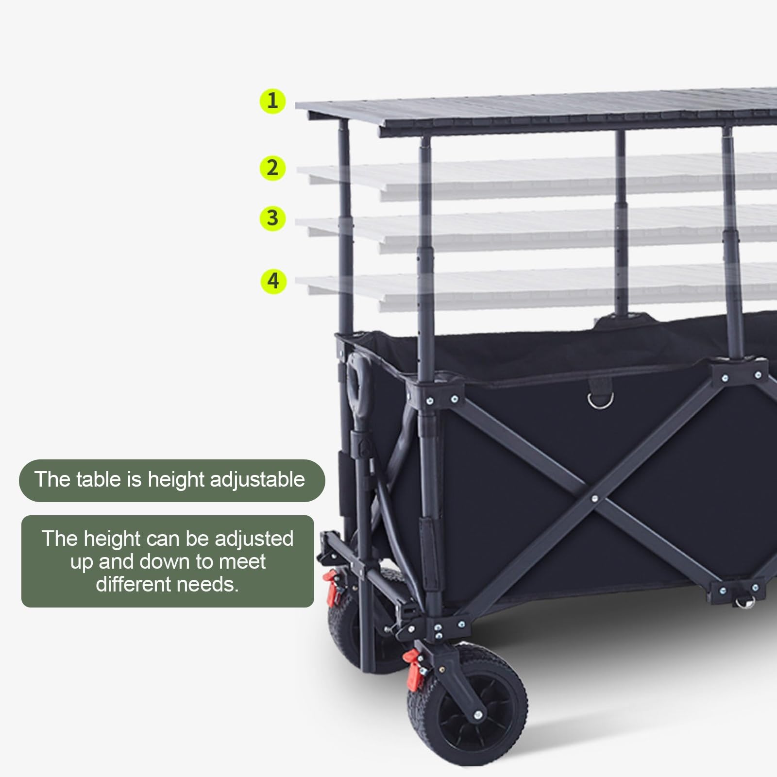 Carrello Del Venditore Di Cibo, Carretti Dei Venditori Ambulanti, Per Bancarelle Del Mercato Con Tettoia, Carrello Pieghevole Per Venditori All'aperto(Khaki)