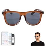 AI Smart Glasses, AI Real Time Translation Glasses with 169 Language & Accents, Auto On/Off by Wearing Sensor, Wide Face, Bluetooth Audio Glasses for Men Women, Travel Meeting Trade Business-Brown