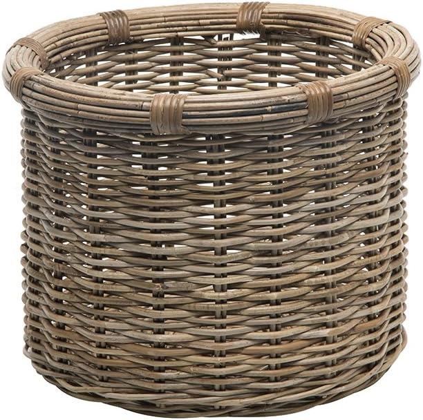 KOUBOO Rattan Kobo Round Log & Storage Basket, Gray-Brown