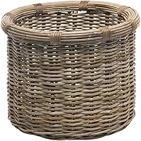 Vista 1 de KOUBOO Rattan Kobo Round Log & Storage Basket, Gray-Brown