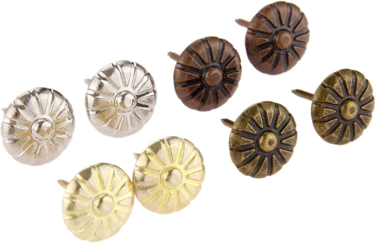 Punaises de Rembourrage, 20 pièces Antique Fleur Tapisserie d'ameublement Clou boîte à Bijoux canapé Meubles décoratifs Clous punaises Goujon Punaise Clou de Porte(Red Copper)