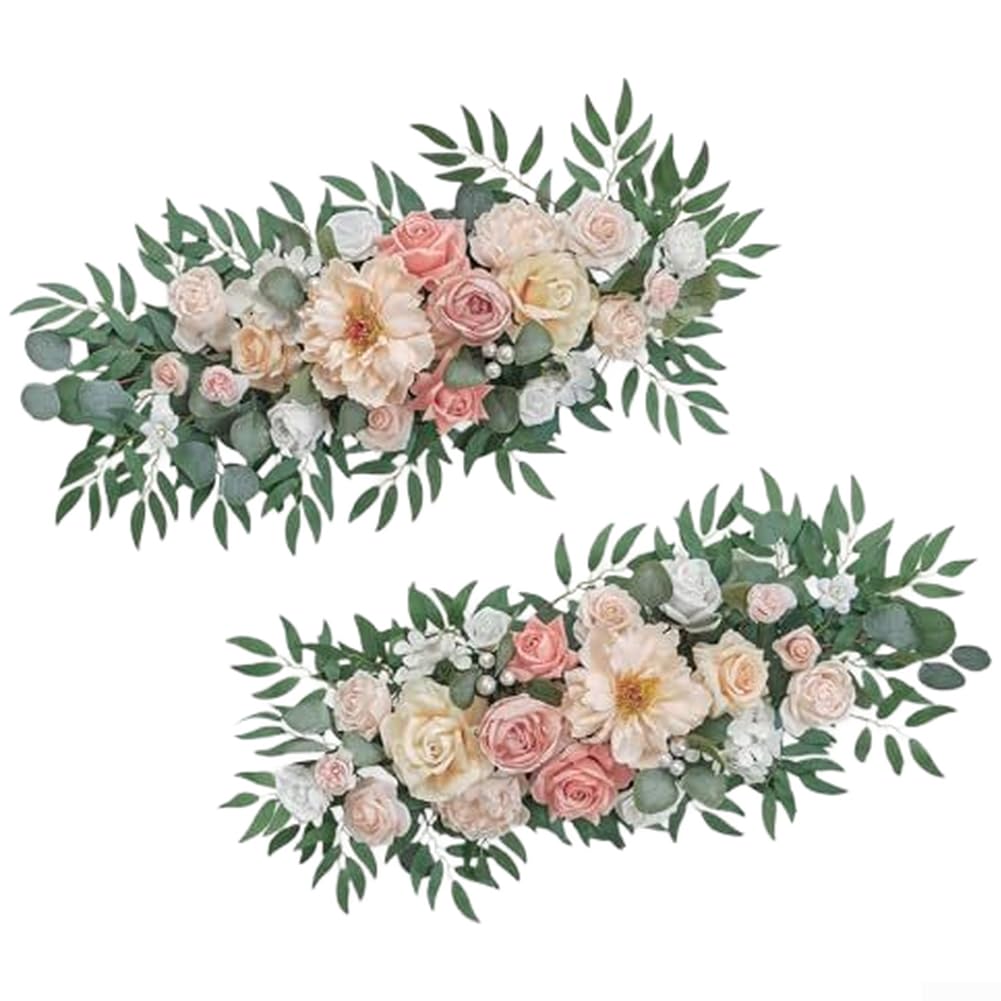Seidenblumen Bogen für deko 2er Set Outdoor Seidenblumen Bogen(Pink)