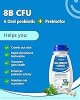 Vista 4 de Pastillas de probióticos orales para la boca, mal aliento y reparación de encías, fusión mineral con zinc + calcio para aliviar la boca seca, escudo