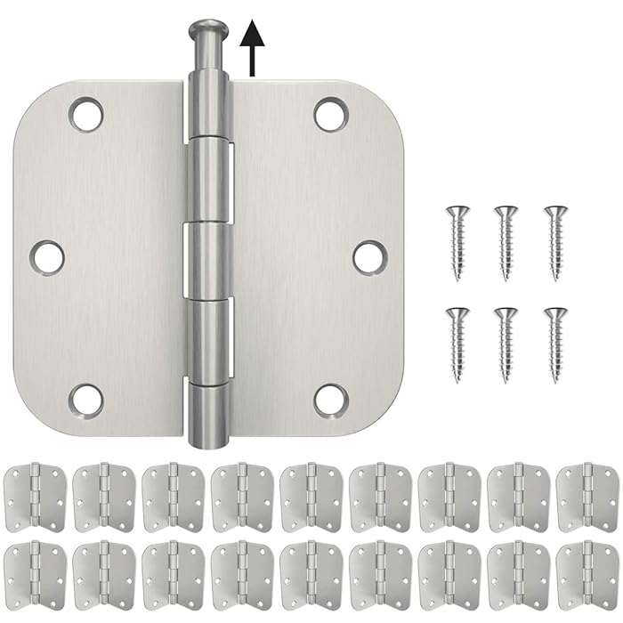 Buy HOSOM 18 Pack Brushed Nickel Door Hinges 3.5 Inch with 5/8 Radius