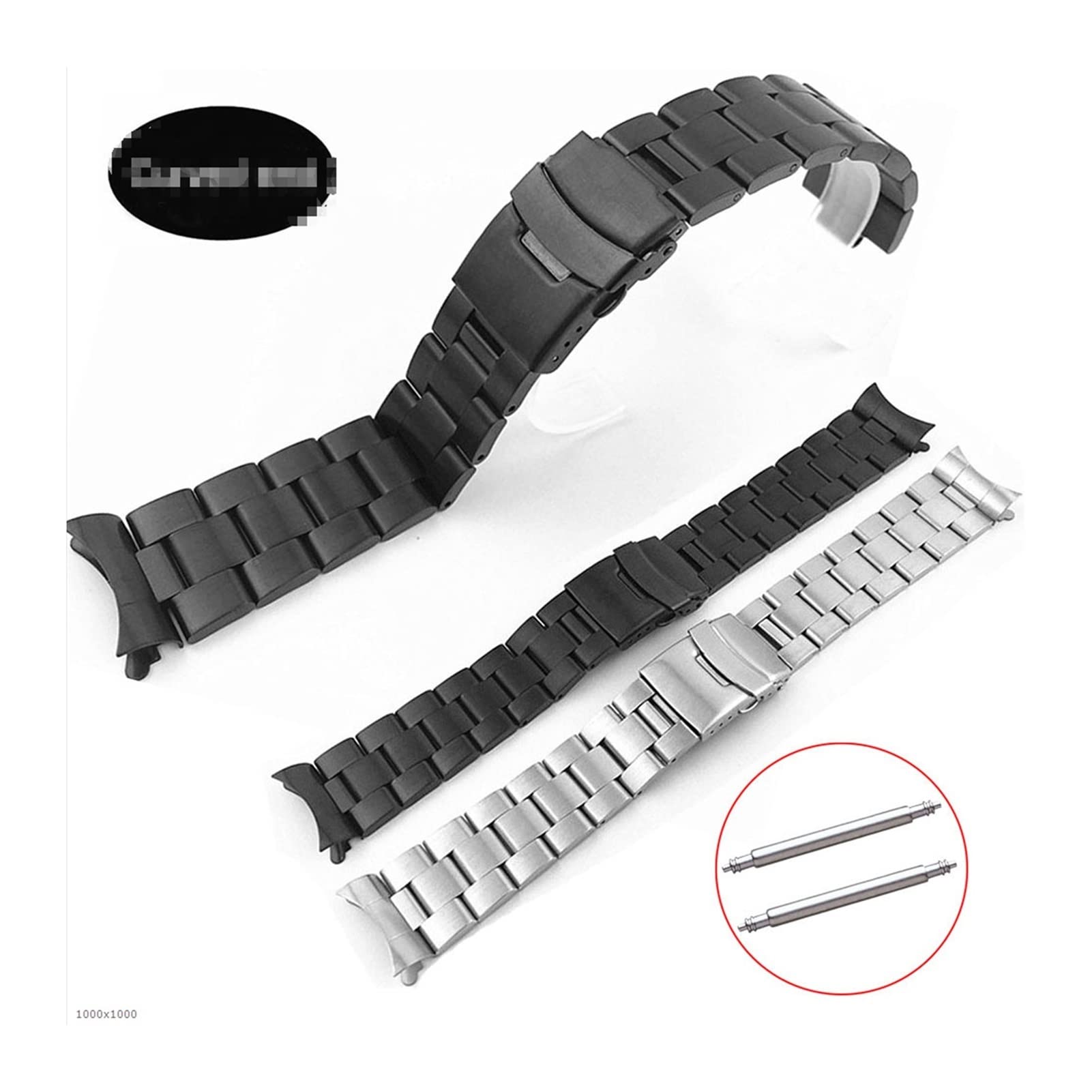 Uhrenarmband， Gebogene Enden Massiv Edelstahl Uhr Band Link Handgelenk Armband Männer Uhr Strap Mit Pins