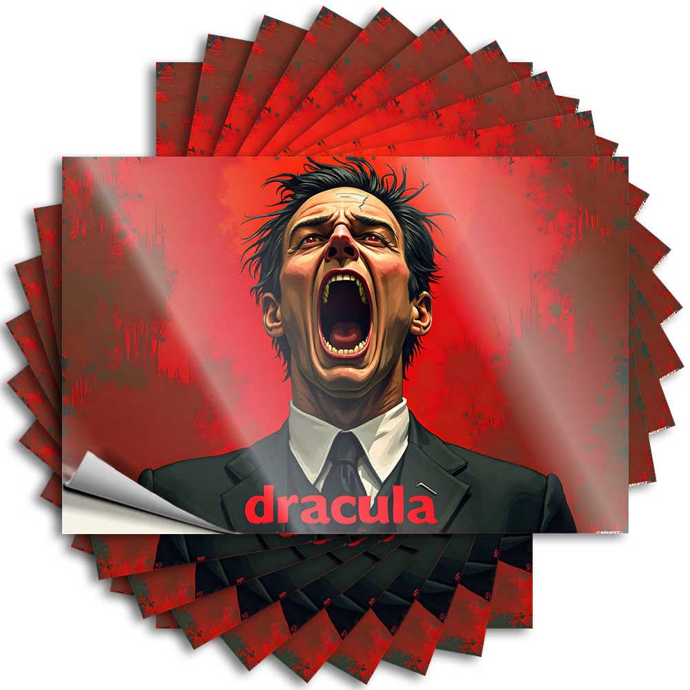 Fall Decor Case Decals - Dracula: The Fiery Transformation of Count Bloodthirsty Positive Durable Sticker Easy Apply for Quick Decor(12X18CM)
