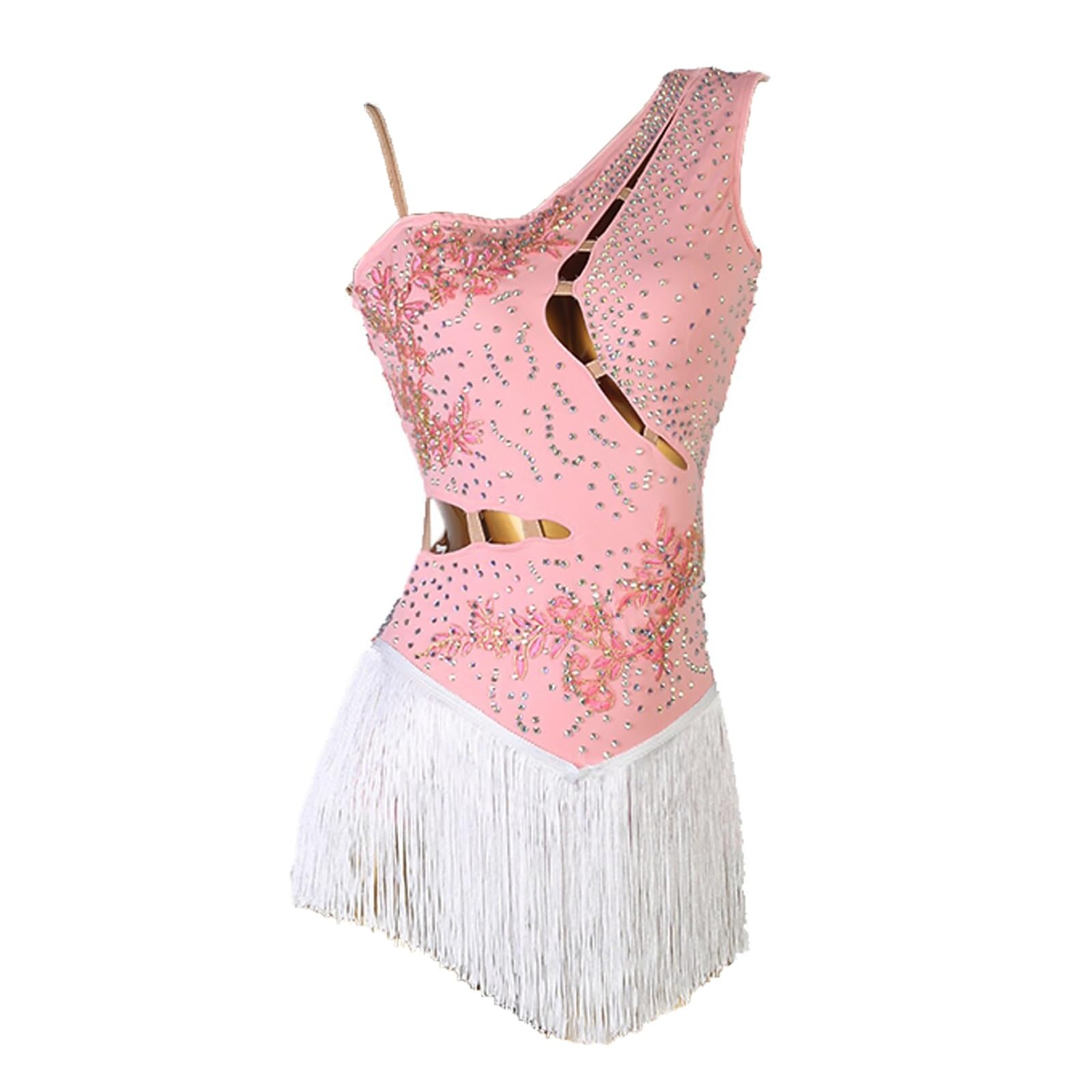 Abito Da Pattinaggio Artistico Fatto A Mano Con Strass Spandex For Ragazze, Abbigliamento Da Allenamento For Donna, Costumi Da Spettacolo