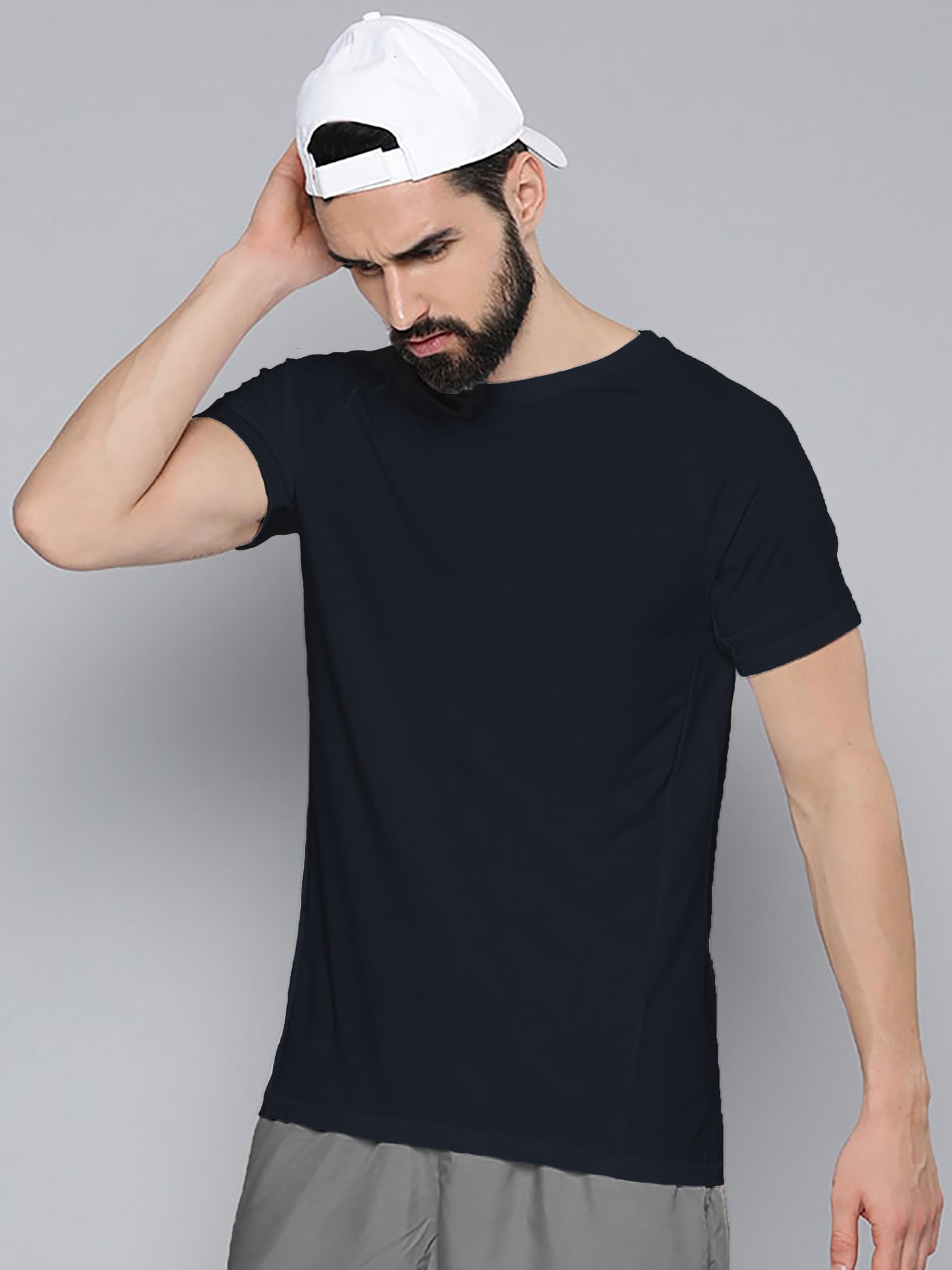 Being Wanted Solid Mens Half Sleeve Round Neck Cotton Tshirts-picture-43