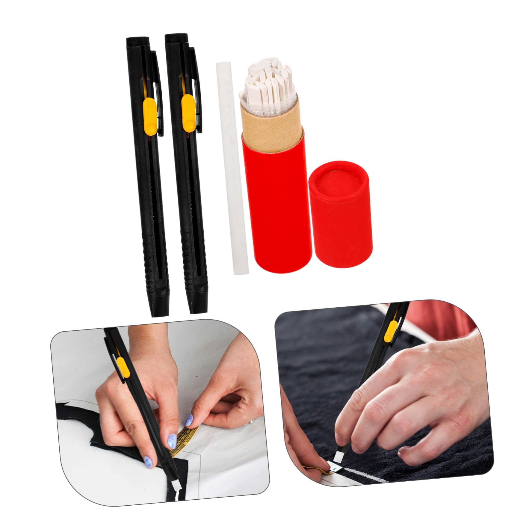 HOMSFOU 6 Set Gessetti per Sarto Marcatori per Tessuti e Strumenti Ergonomici per Cucito e Crafting Facile da Usare Affilatura per Abbigliamento