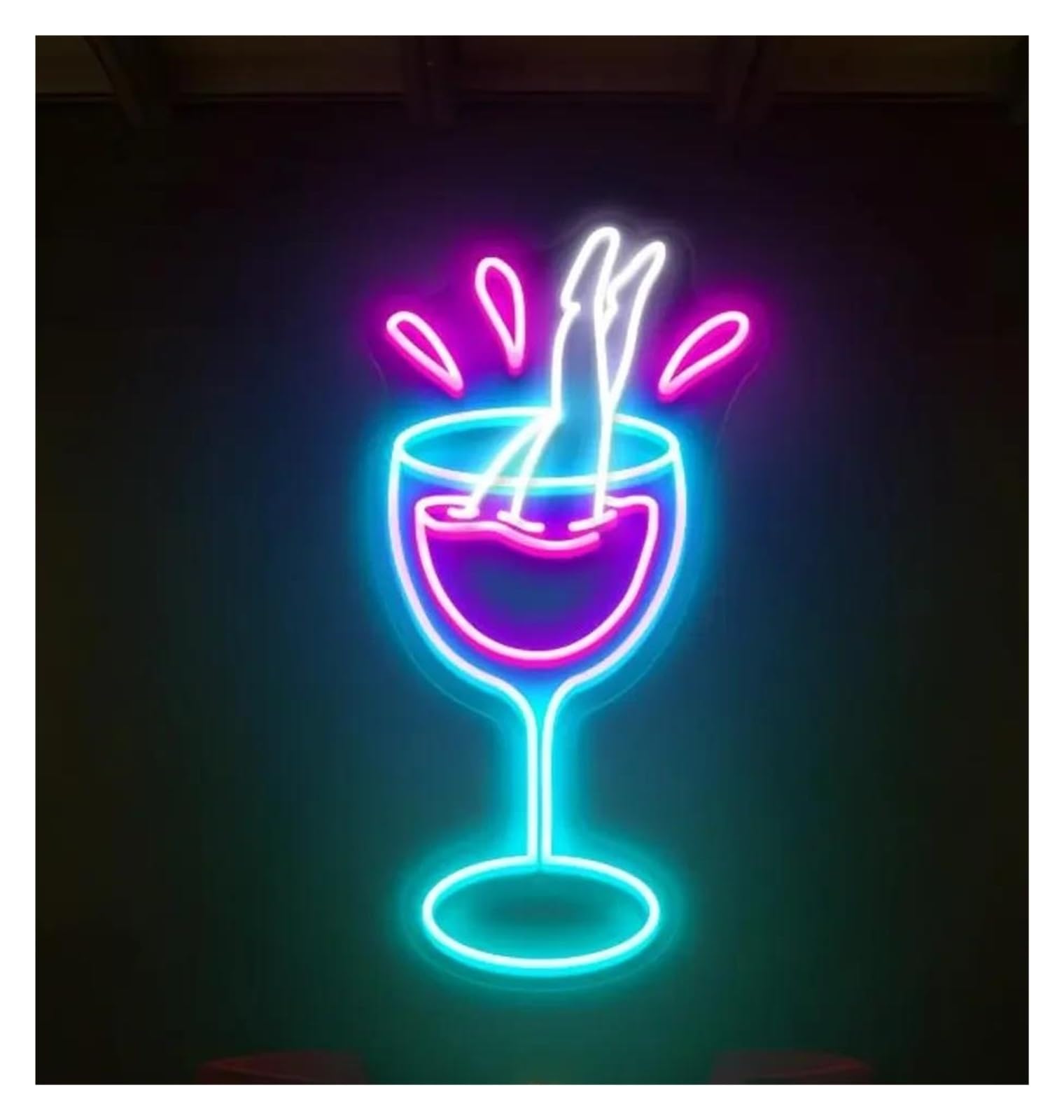 SHOUXI Sign Lamp Wine Bar Neon Sign Wall Decor, Cocktail Lounge for Home Bars, Pubs, Restaurant, Bar Aesthetic Decorative Lamps 45cmх23cm(A)