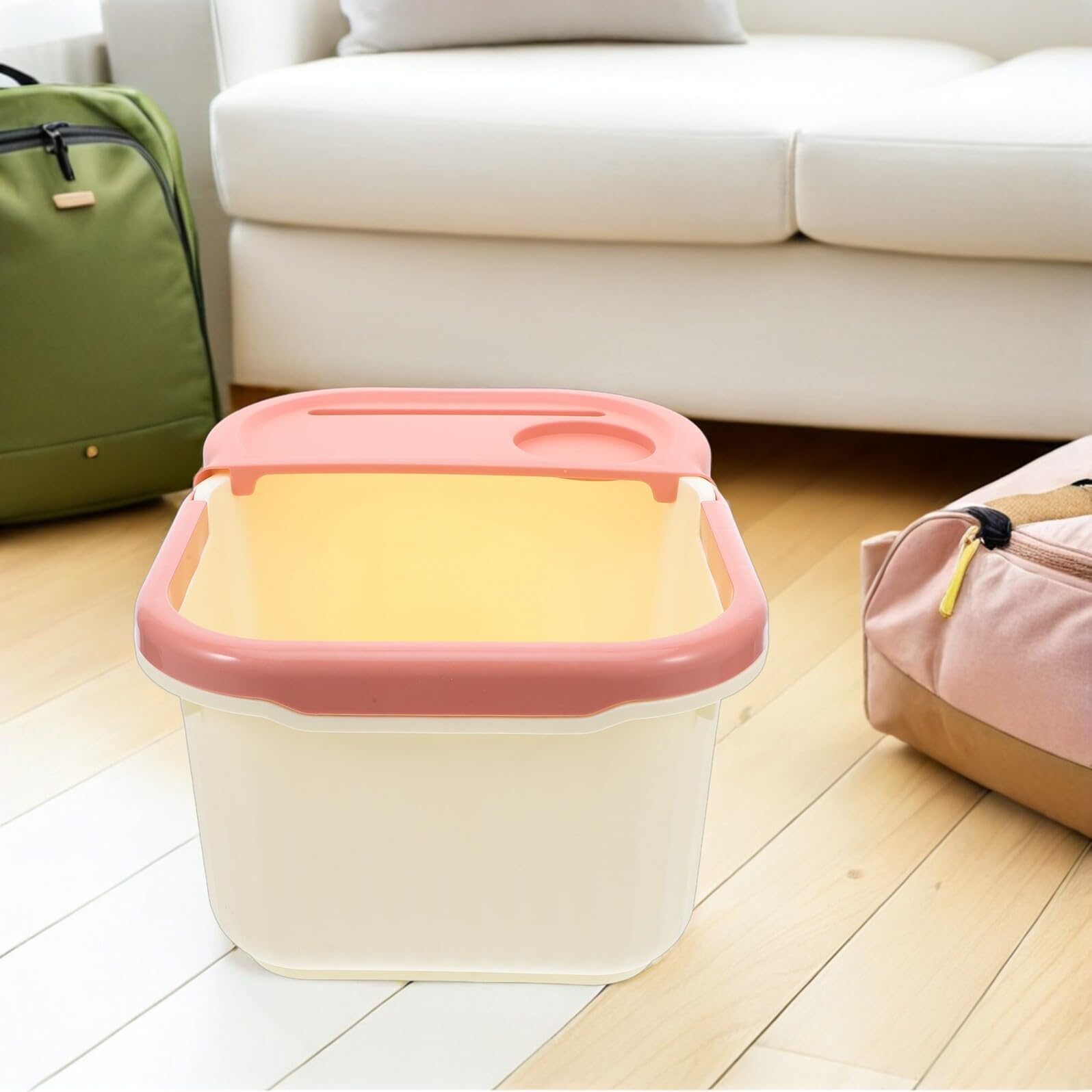 Zerodeko Fußbadewanne aus Kunststoff mit Halbabdeckung für Langlebiges Fußbad Klappbarer Fußbadewanne für Pediküre Einfacher Lagerung und Mobiler Nutzung als Wäscheeimer