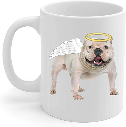 Miniatura 2 de White American Bully Angel Wings - Taza de café conmemorativa para los amantes de los perros, taza blanca de 11 onzas