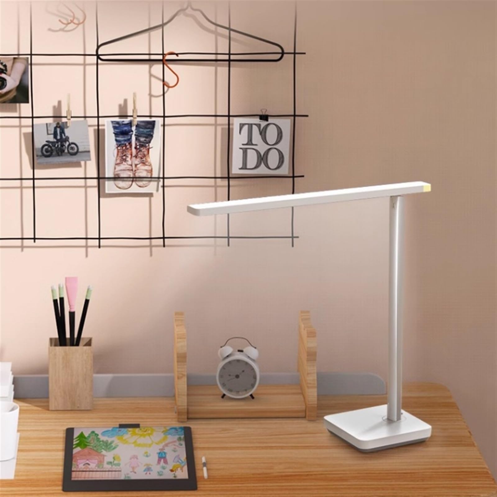 Lampa do nauki Lampa biurkowa LED z lampką nocną, ściemniana lampka na biurko do ochrony oczu 4000 K, z płynnym przyciemnianiem, sterowaniem dotykowym, automatycznym timerem (biały), 12 W Lampy biurko