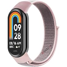 Xiaomi Mi Band 9  le Uyumlu Has r Nylon Ak ll  Bileklik Kordon - Saat Kordonu Pudra