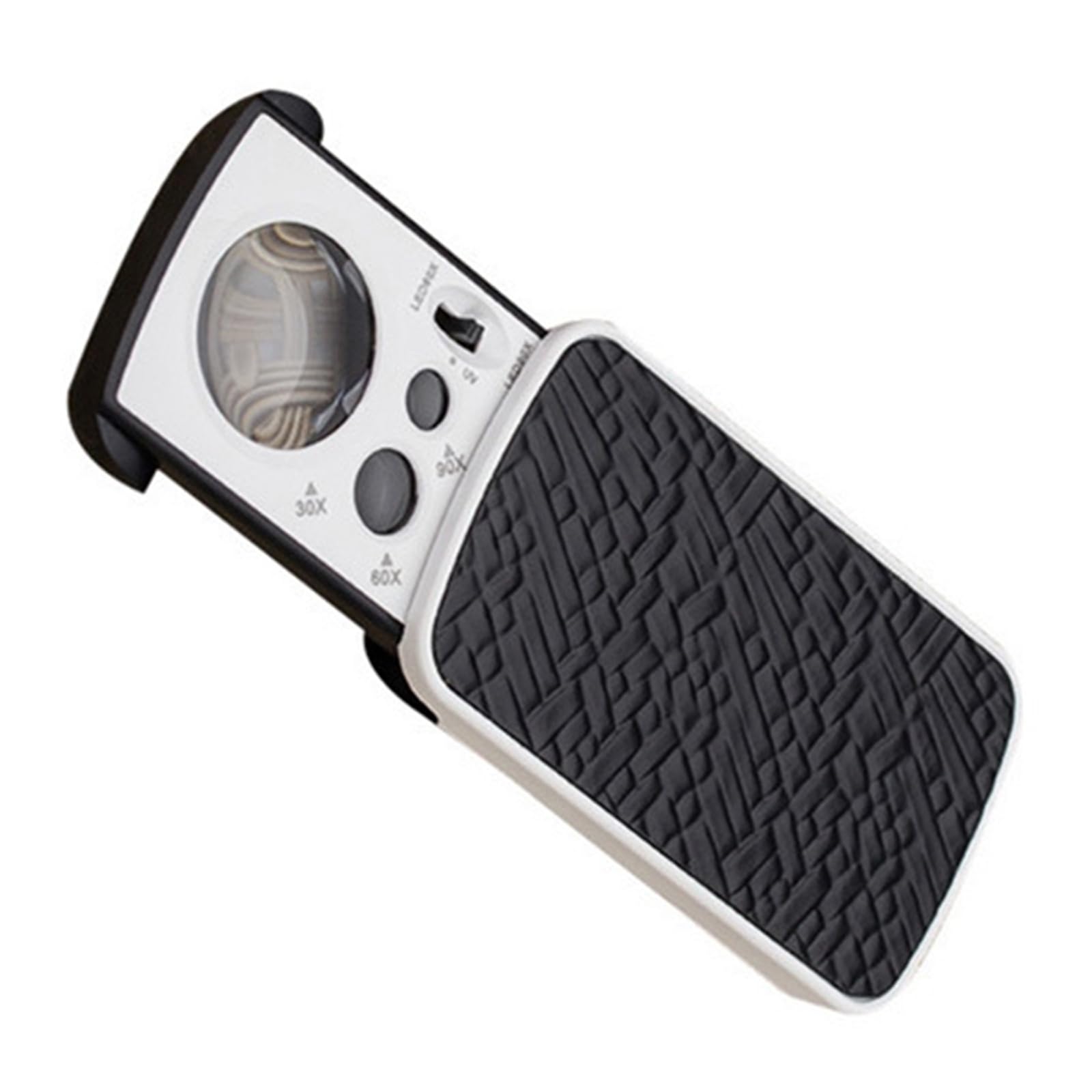 LED Lighted Magnifier Glass with Magnification Option 30X 60X 90X Retractable Foldable Ergonomic Handle LED Lighted with Handle