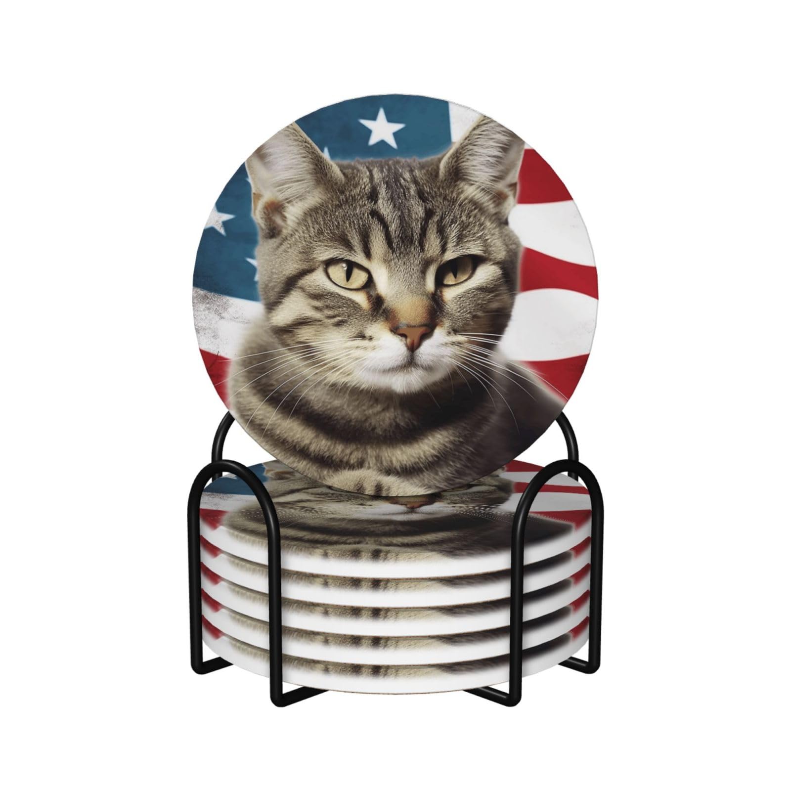 Dessous de verre absorbant motif chat : finissez-en avec les taches sur votre table basse
