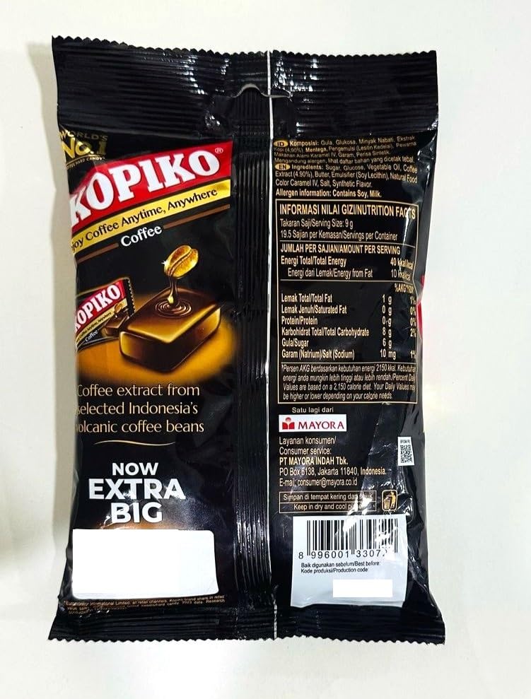 Image of Kopiko Original Coffee Candy, Coffee Candy 175 Gram, Each Individually Wrapped (Pack of 2)