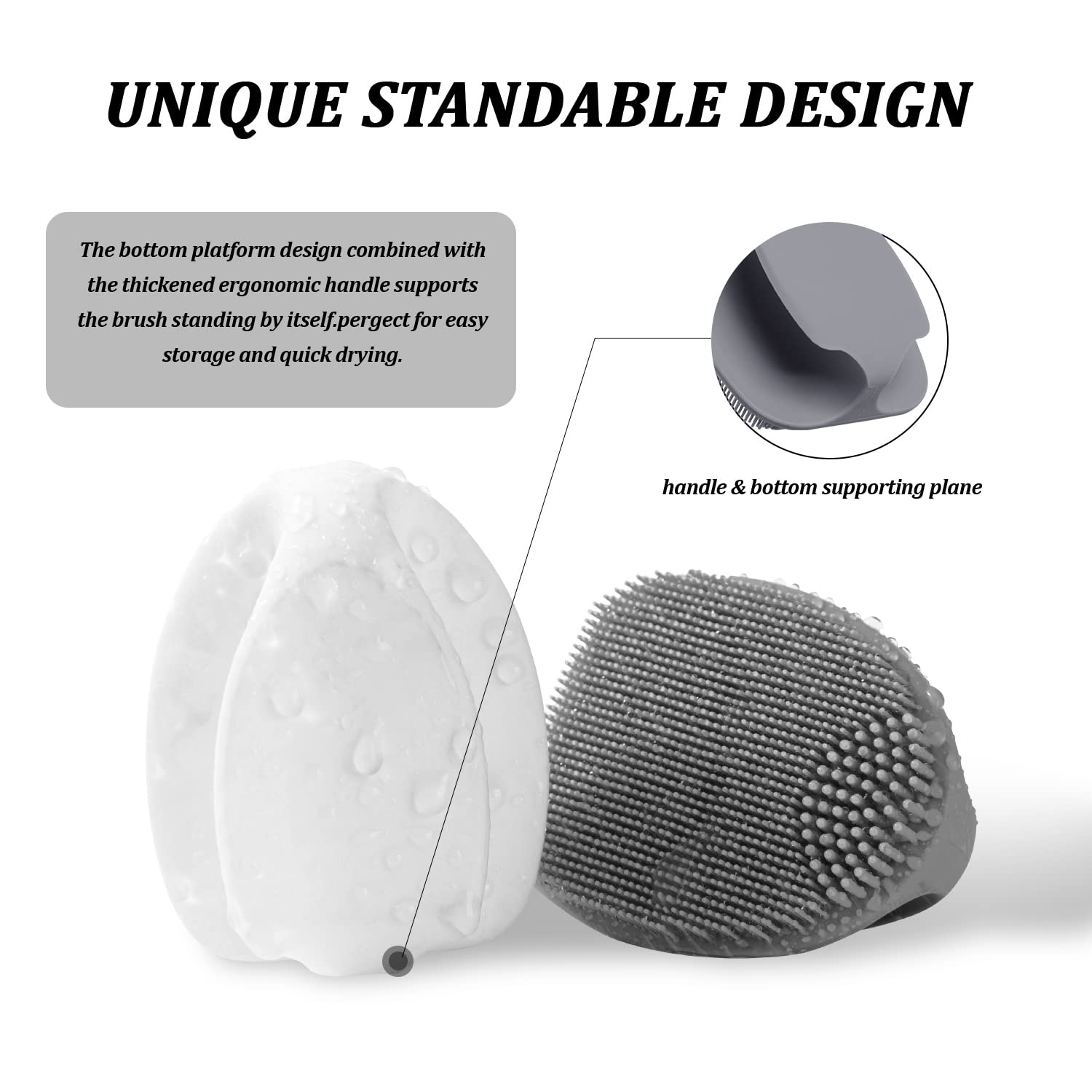Soft Silicone Face Scrubber,Facial Cleansing Brush,Facial Exfoliation Scrub for Massage Pore Cleansing Blackhead Removing Deep Scrubbing for All Kinds of Skins (1P-Gray)
